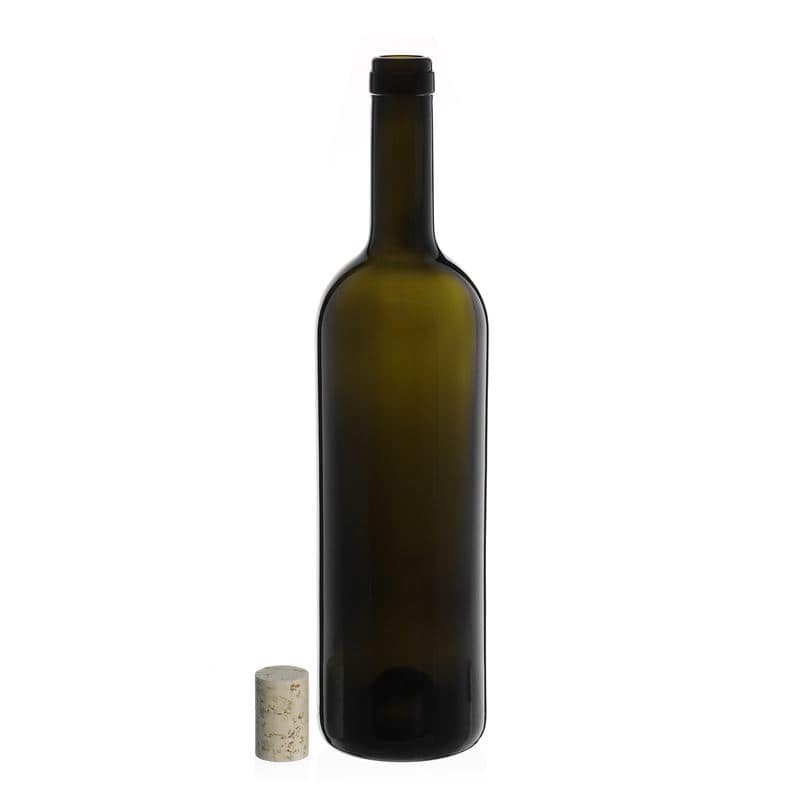 750 ml viinipullo 'Golia', antiikinvihreä, suu: korkki