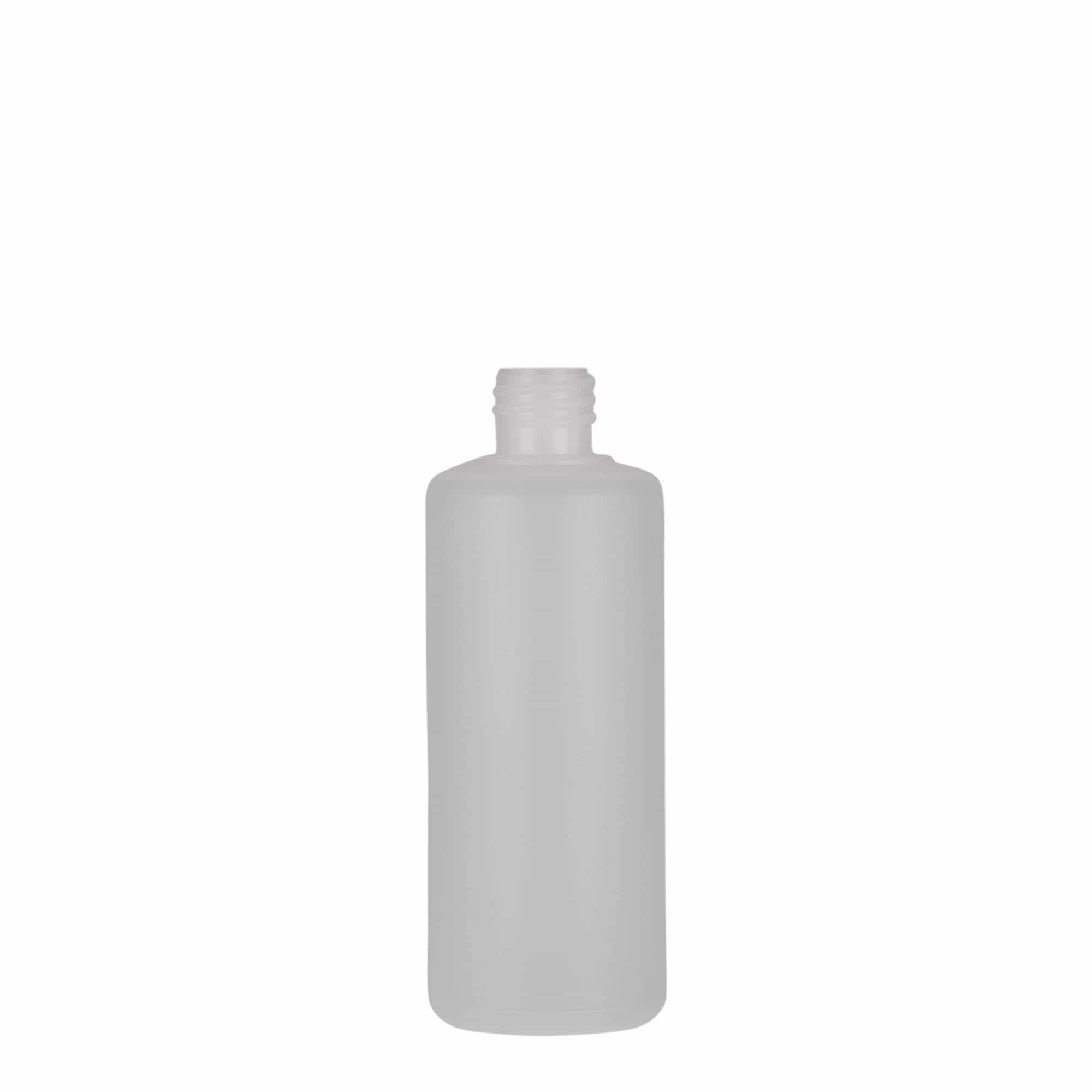 100 ml pyöreä pullo, PE-muovi, natur, suu: Kierrekorkki