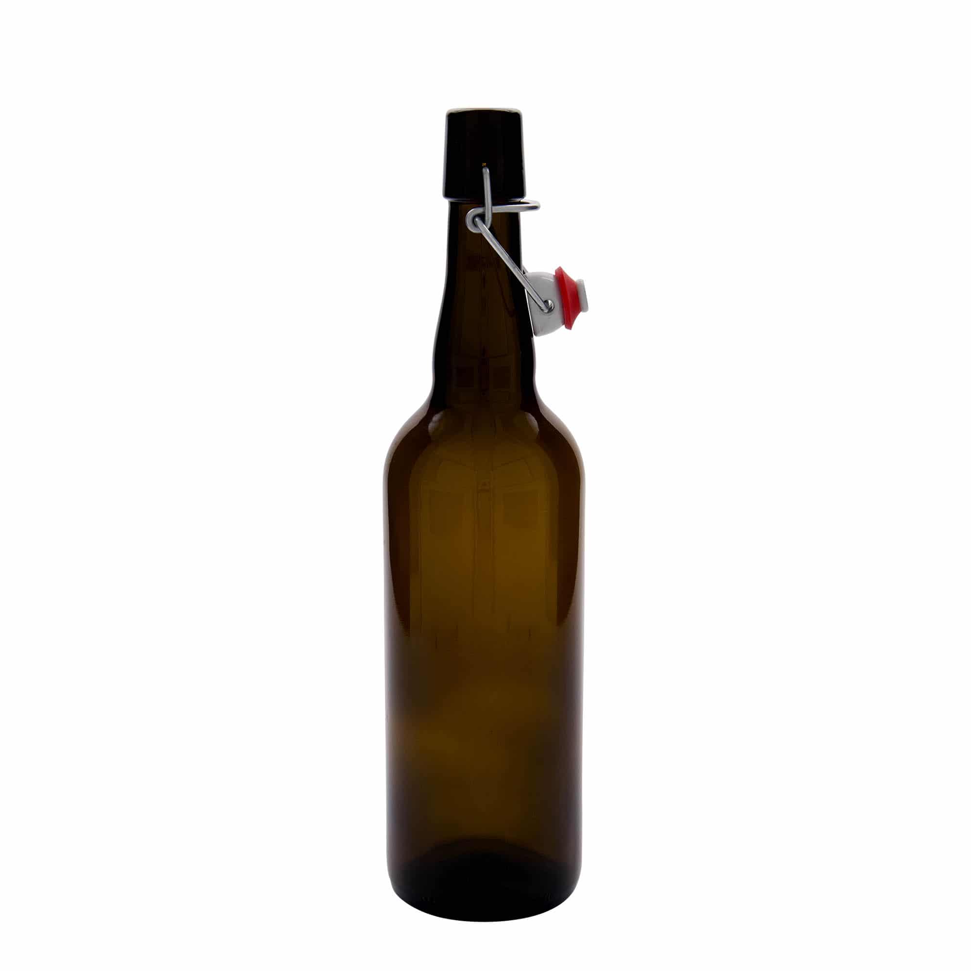 750 ml olutpullo Belgia, lasi, ruskea, suu: patenttikorkki