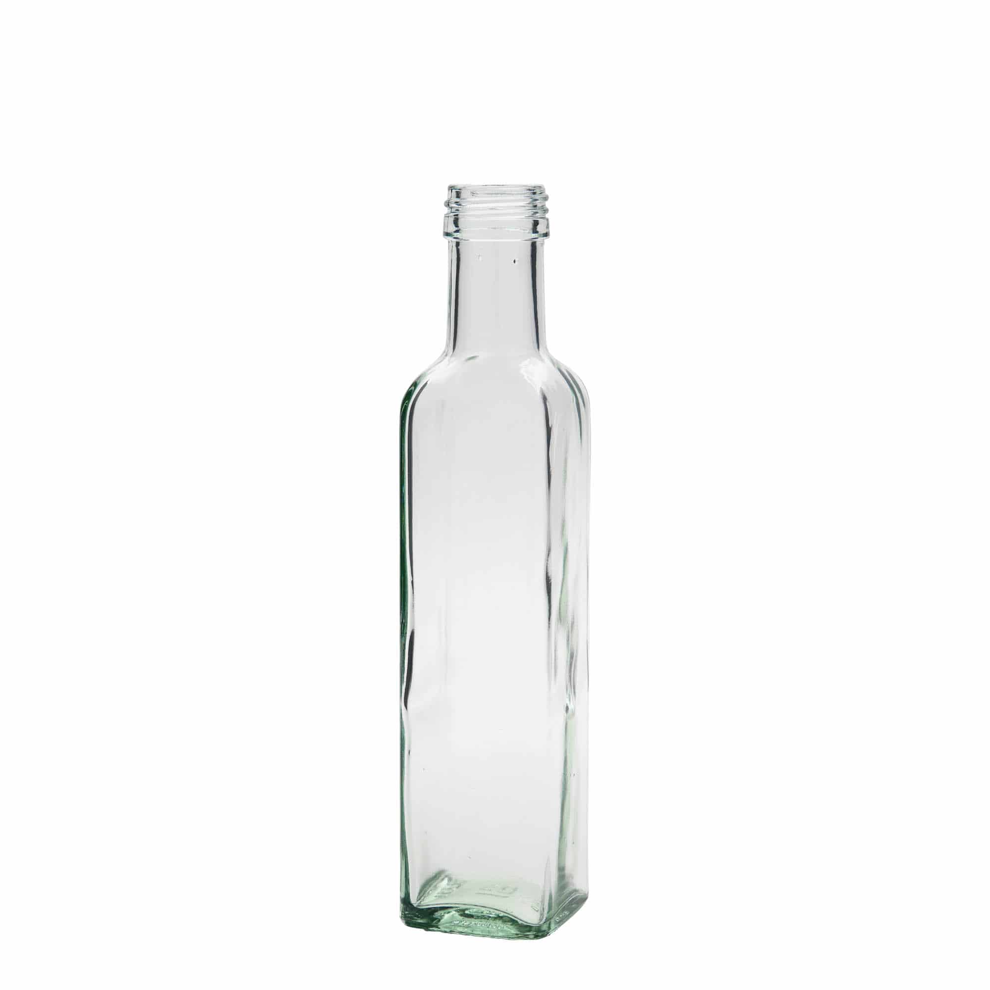 250 ml lasipullo 'Marasca', neliö, suu: PP 31,5