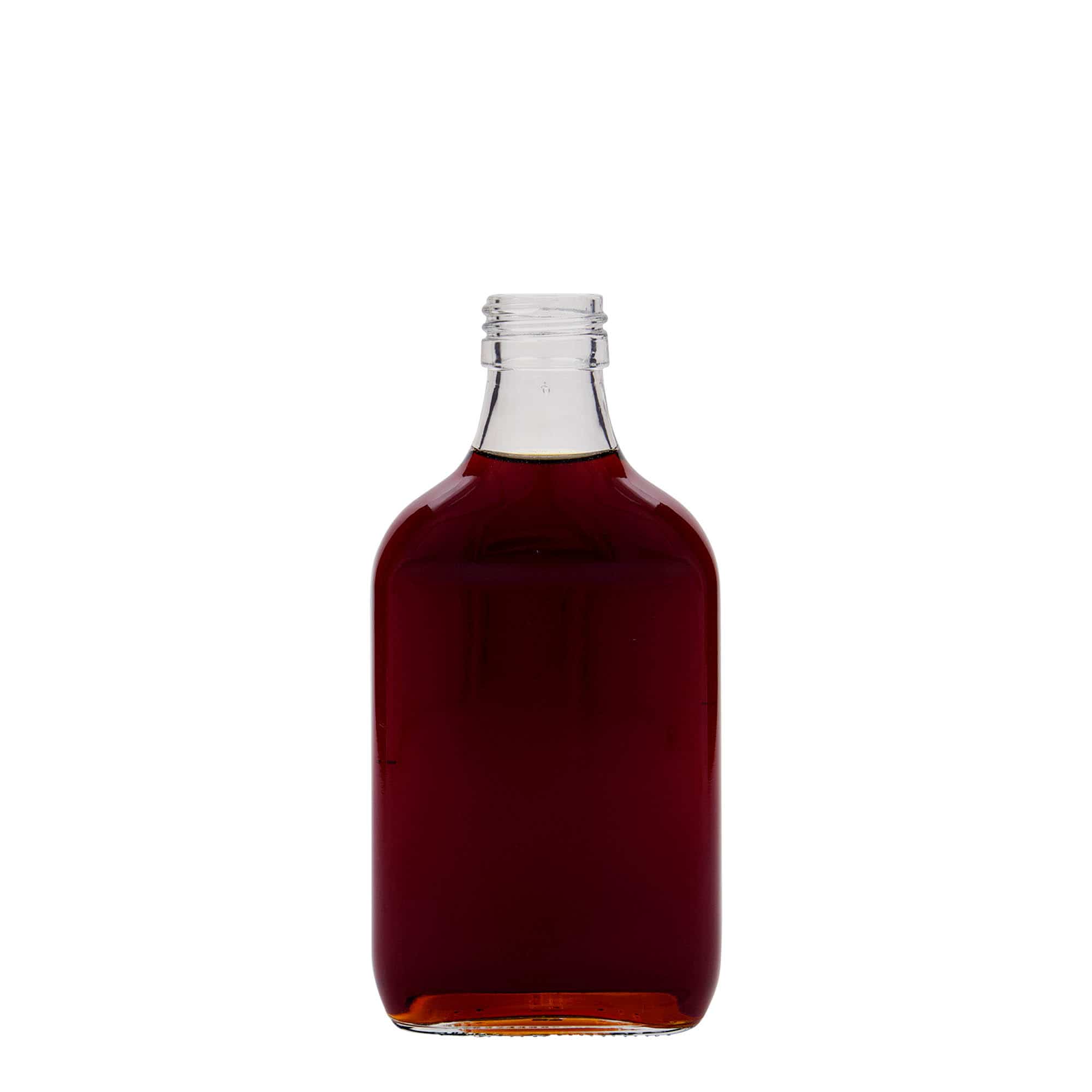 200 ml taskumatti, nelikulm., lasi, suu: PP 28