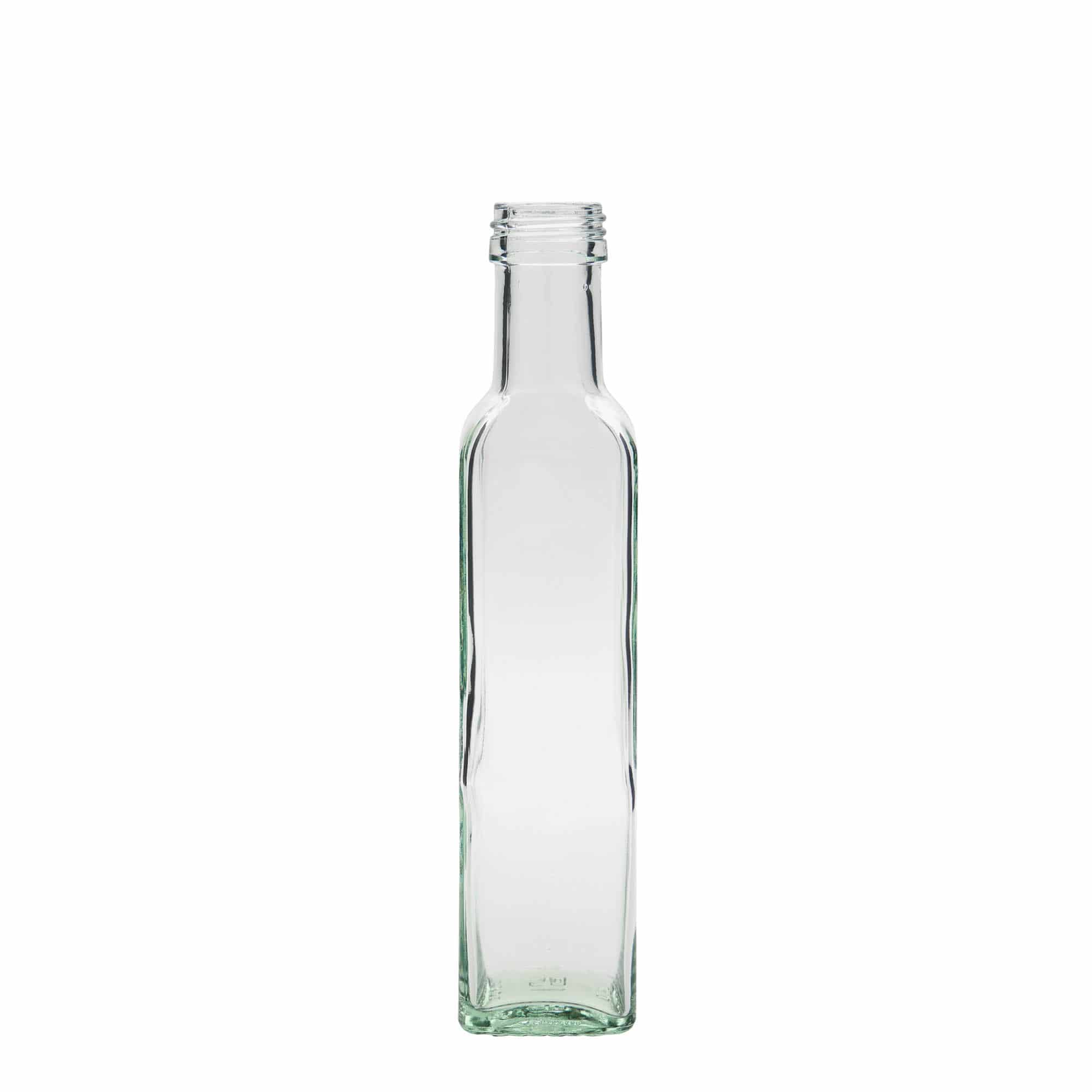 250 ml lasipullo 'Marasca', neliö, suu: PP 31,5