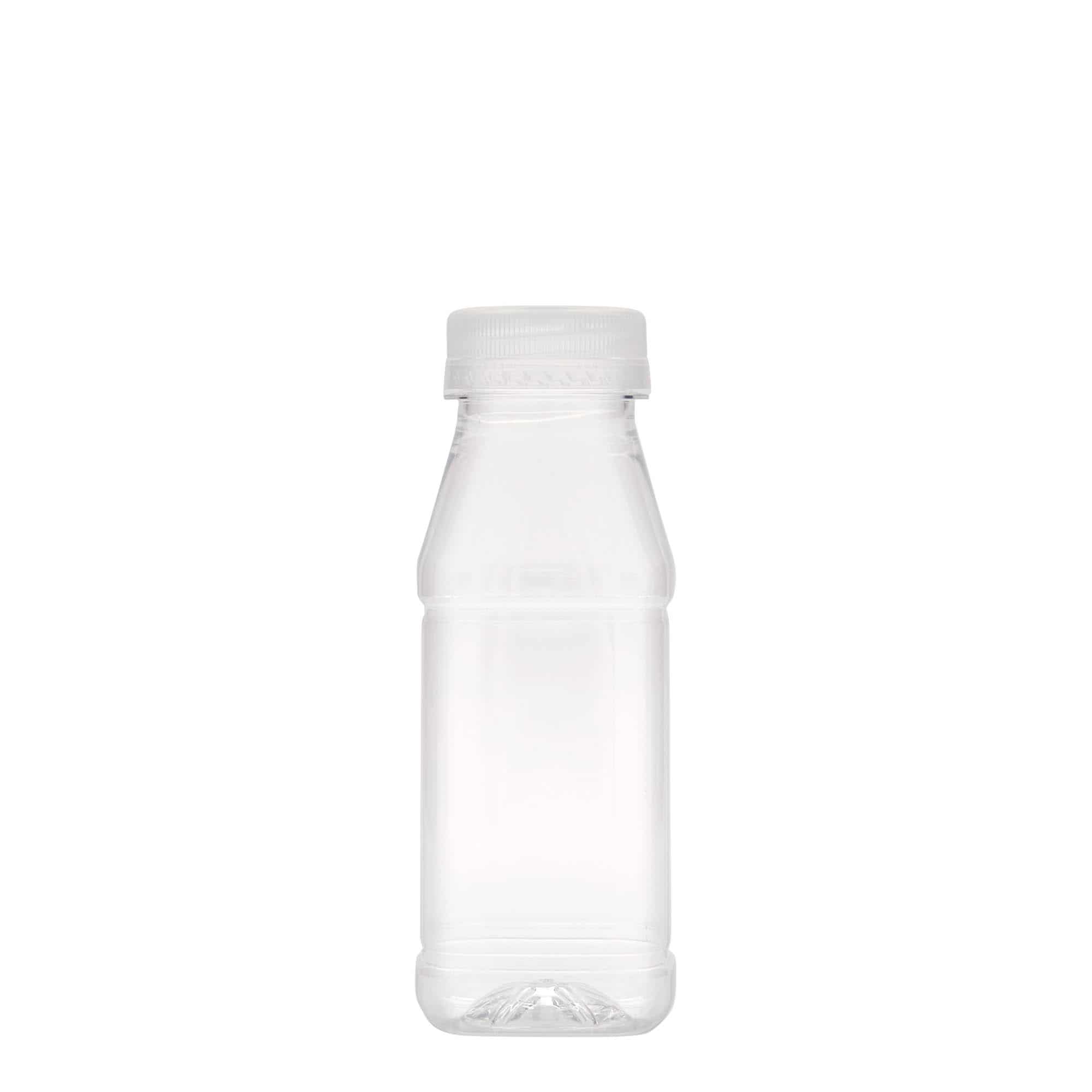 250 ml PET-pullo 'Milk and Juice Carré', neliö, muovi, suu: 38 mm