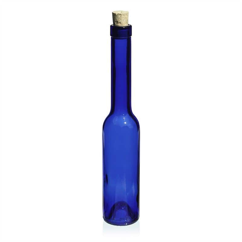 200 ml lasipullo 'Ooppera', sininen, suu: korkki