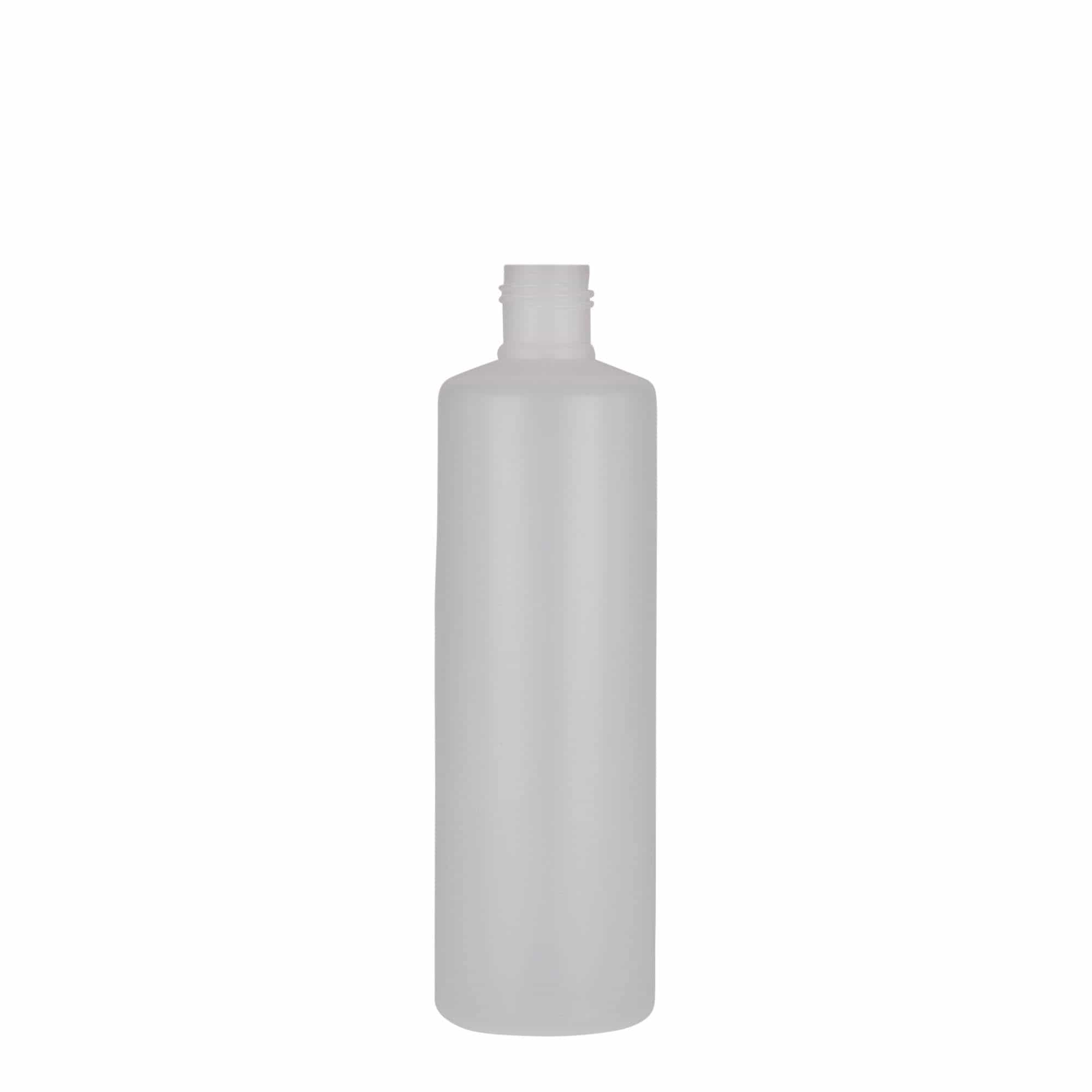 250 ml pyöreä pullo, PE-muovi, natur, suu: Kierrekorkki