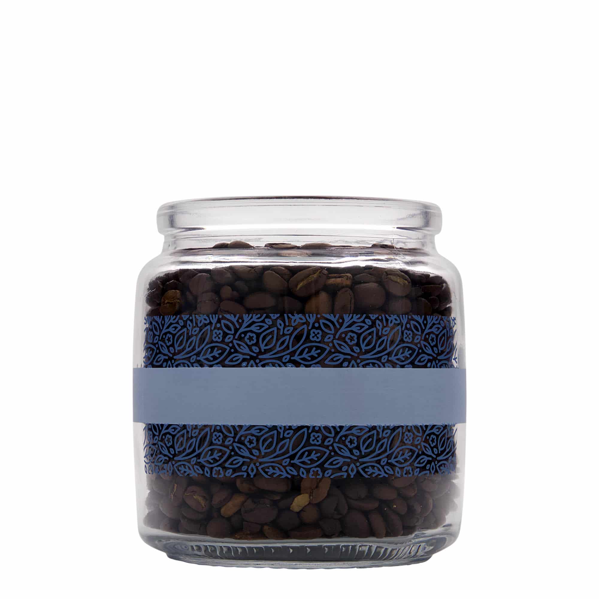 750 ml lasipurkki korkkikannella 'Giara', kuvio: Naturalmente blu, suu: korkki