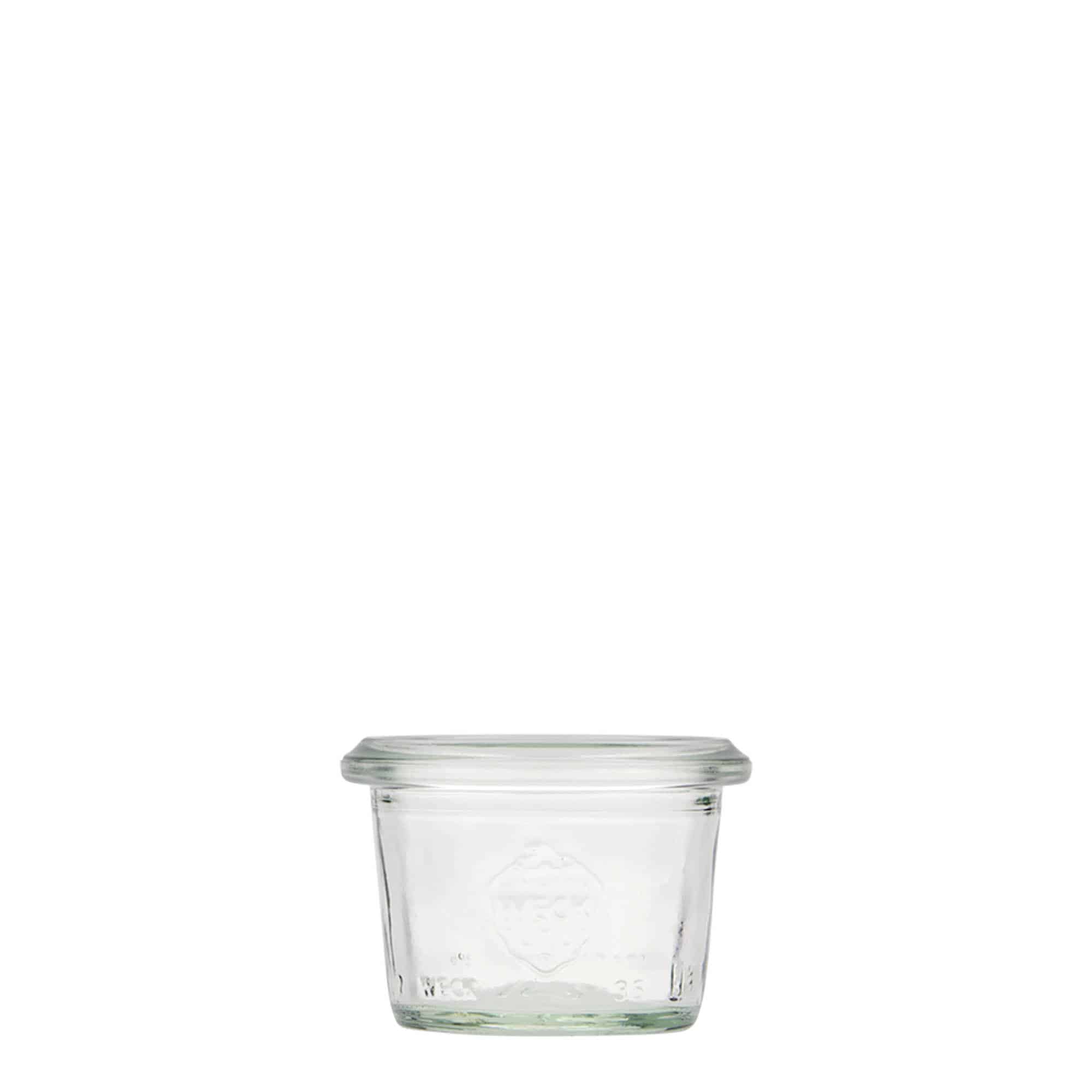 35 ml WECK sylinterimäinen lasipurkki, suu: pyöreä reuna