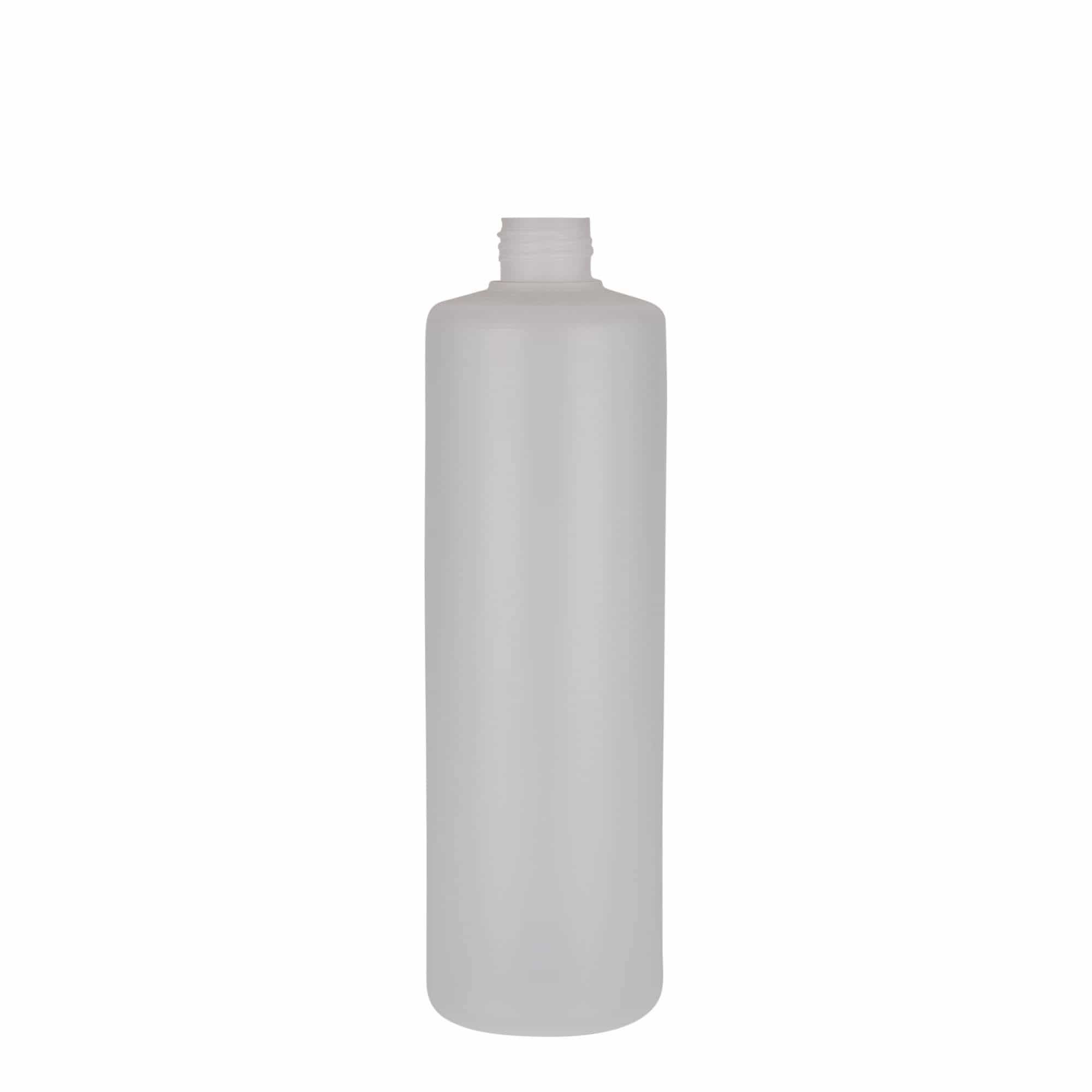 500 ml pyöreä pullo, PE-muovi, natur, suu: Kierrekorkki