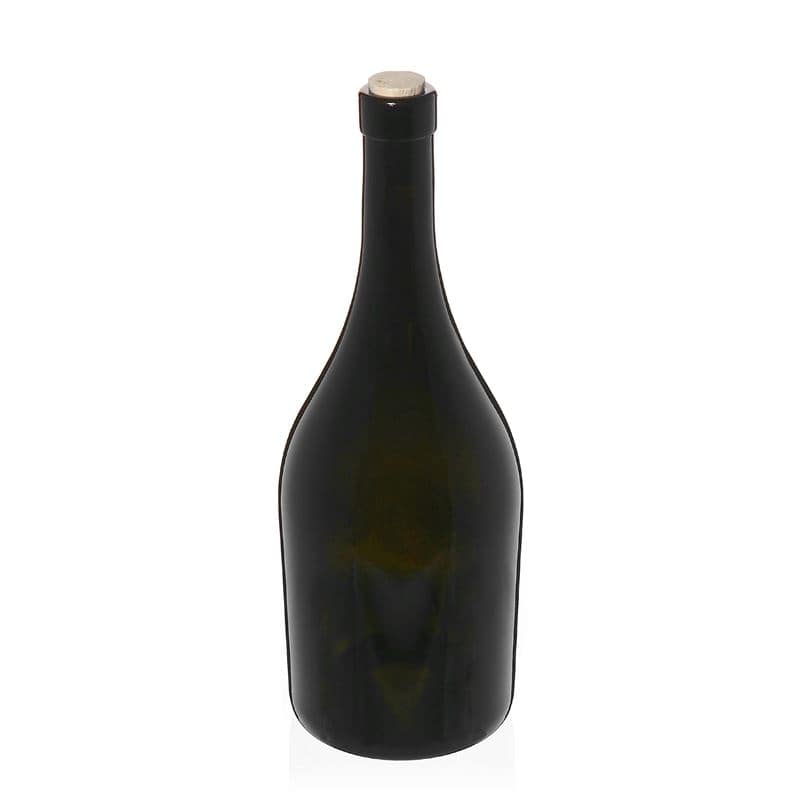 750 ml viinipullo 'Exclusive', antiikinvihreä, suu: korkki
