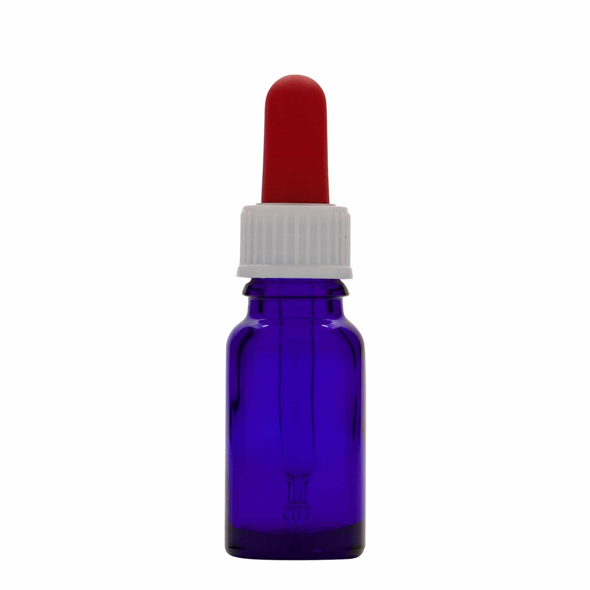 10 ml pipettipullo lääke, lasi, laivastonsini-punainen, suu: DIN 18