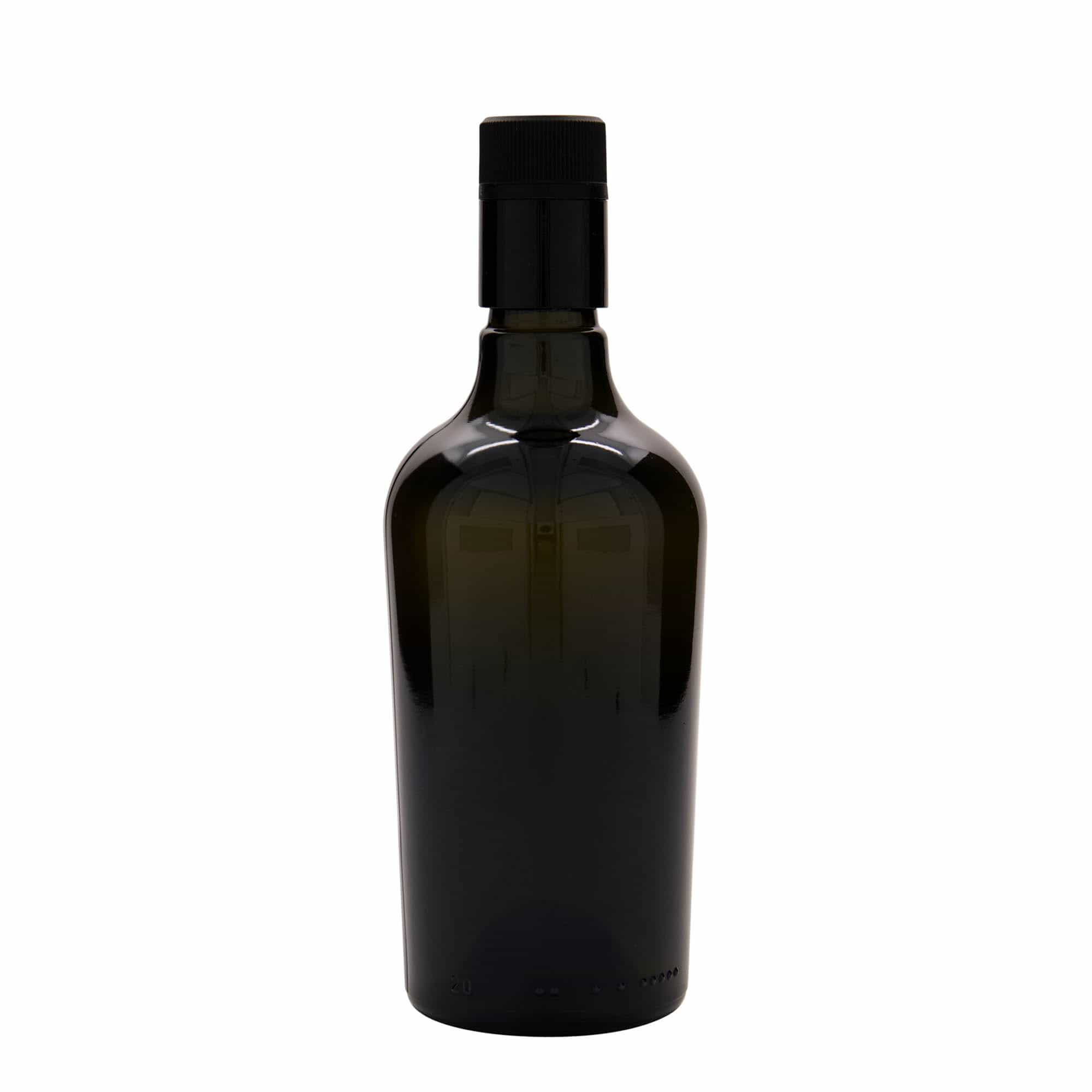 500 ml etikka-/öljypullo 'Oleum', lasi, antiikinvihreä, suu: DOP