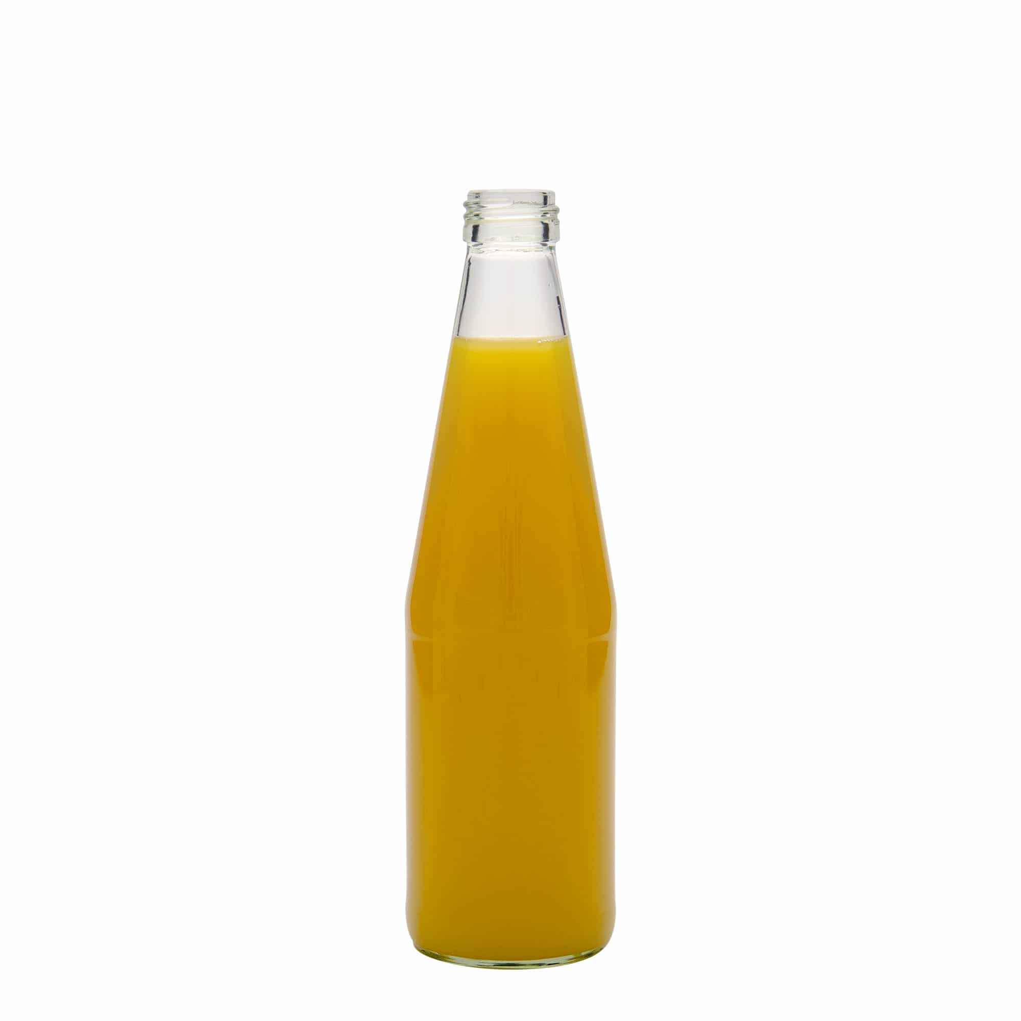 330 ml yleispullo porkkanan muotoinen, lasi, suu: PP 28