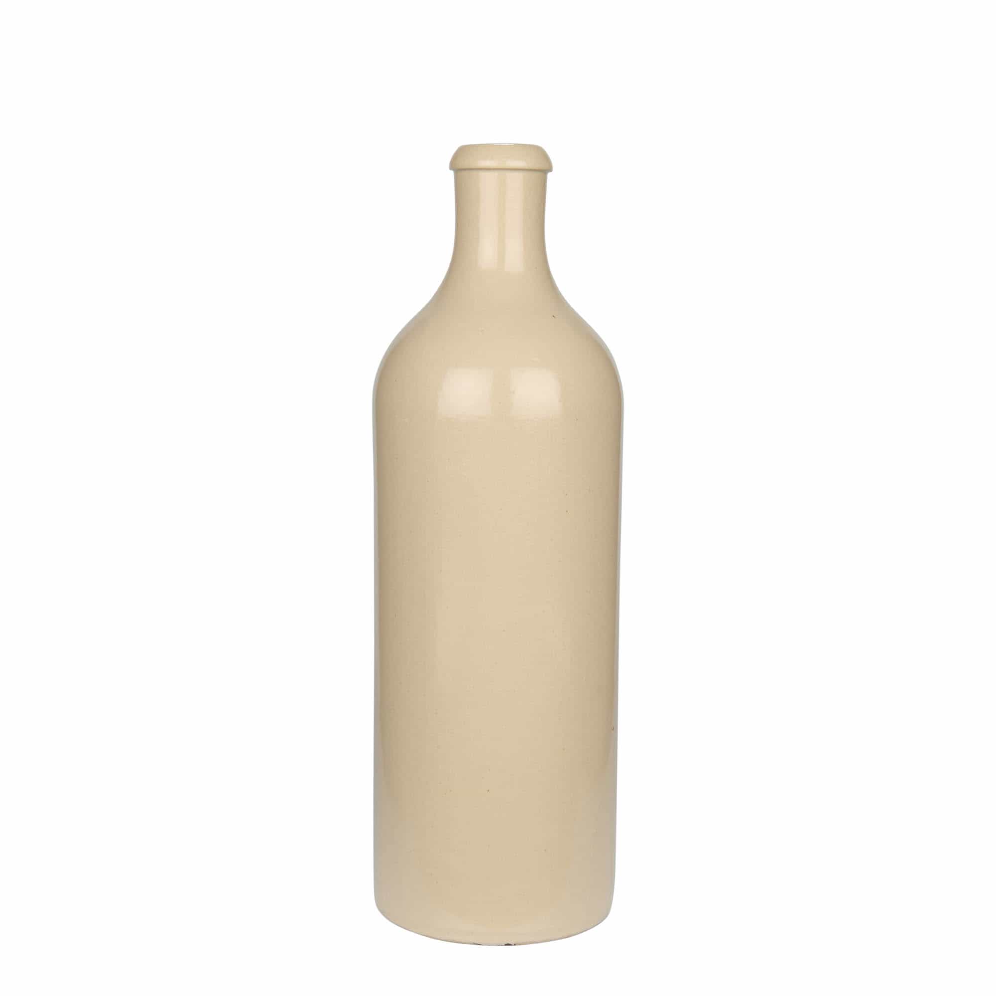 750 ml savituoppi, keraaminen, beige, suu: korkki