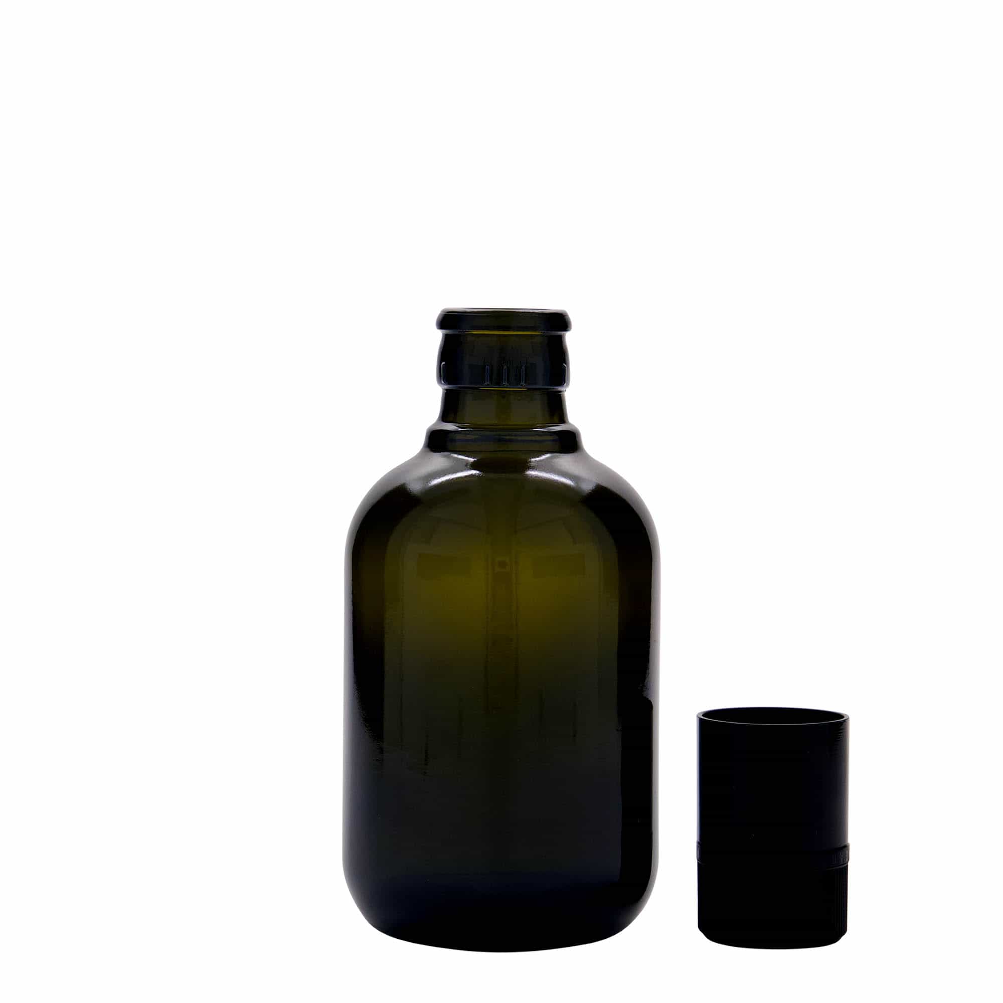 250 ml etikka-/öljypullo 'Biolio', lasi, antiikinvihreä, suu: DOP