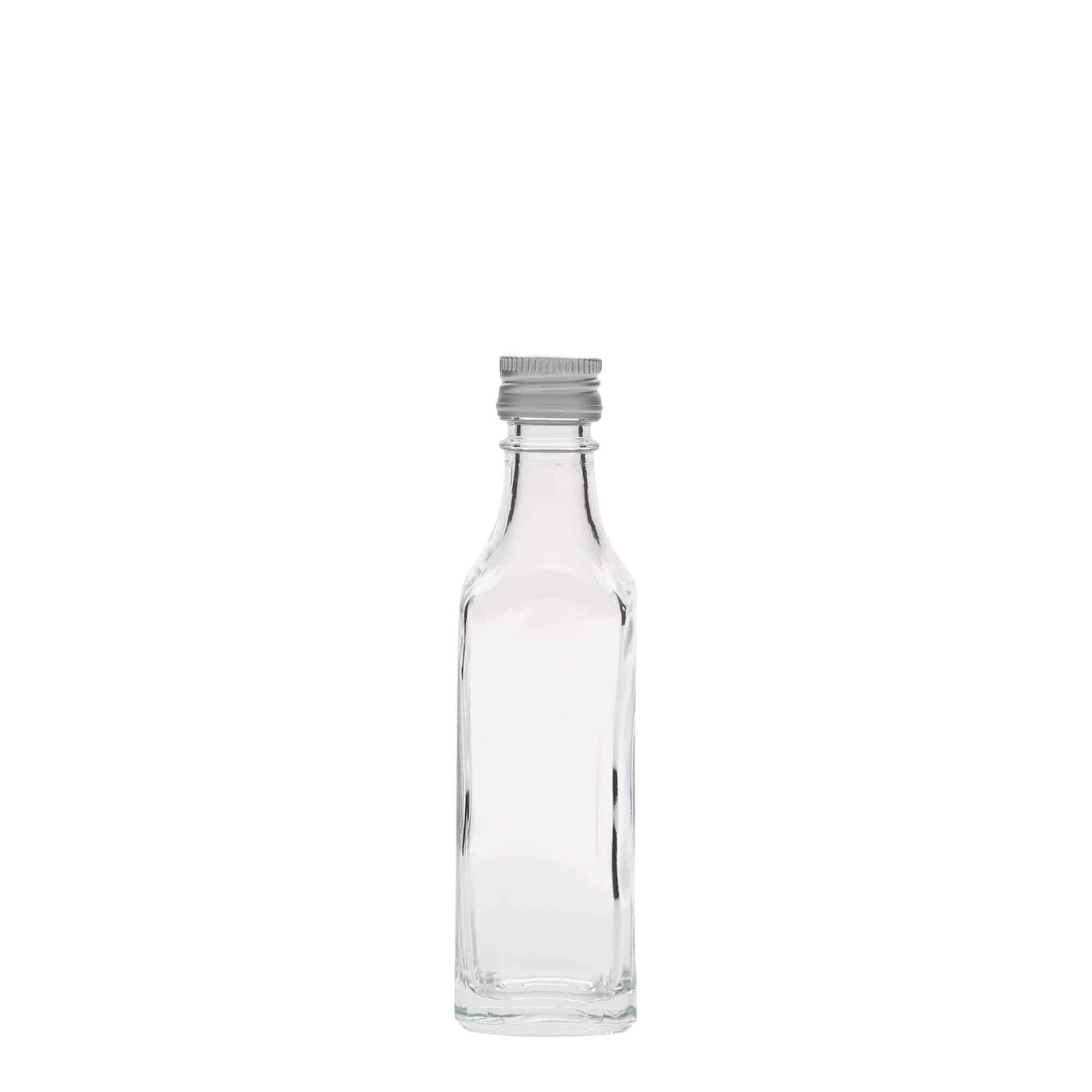 50 ml lasipullo 'Siena', neliö, suu: PP 18