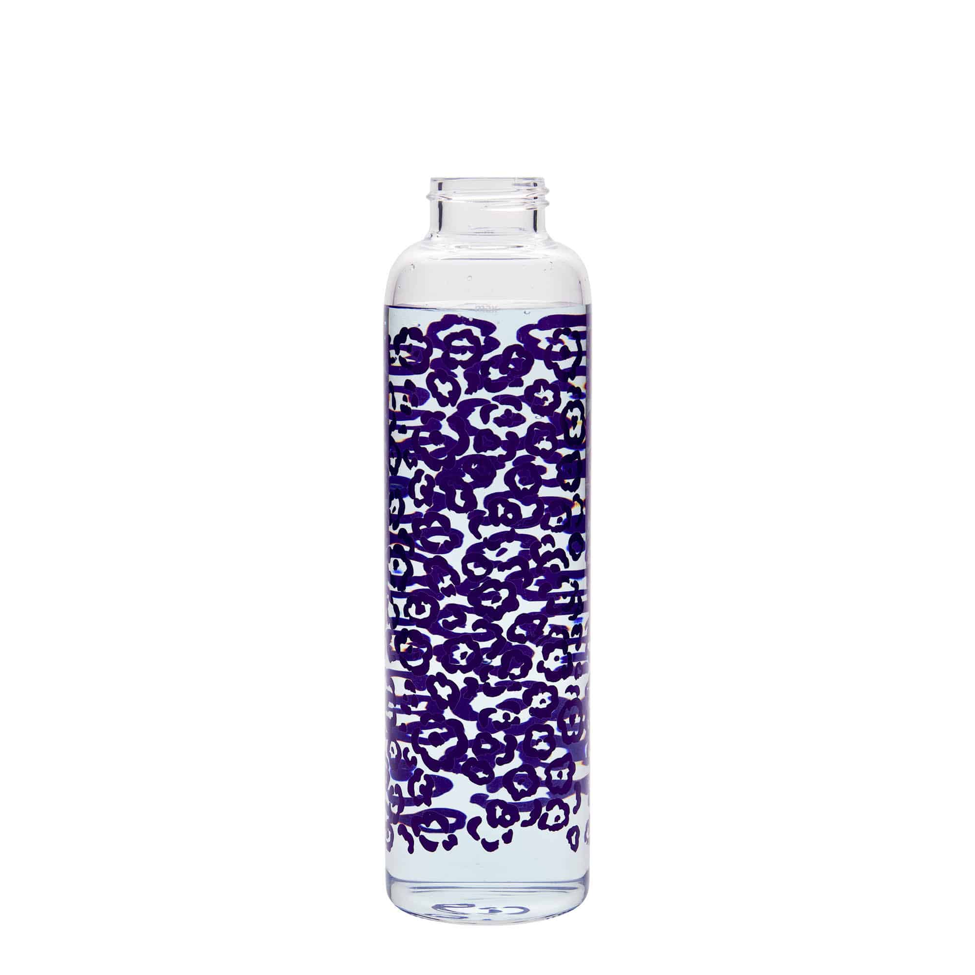 500 ml juomapullo 'Perseus', kuvio: violetit kukat, suu: Kierrekorkki