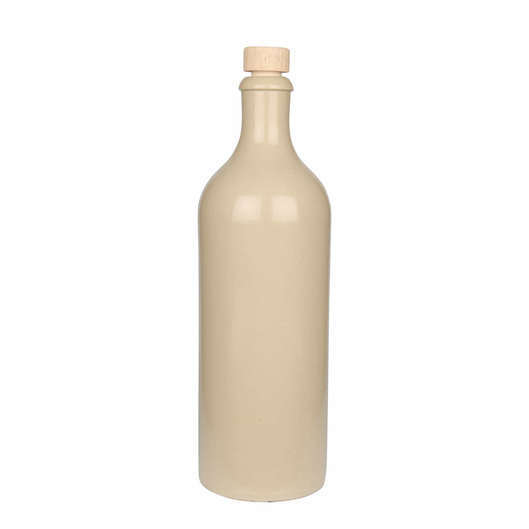 750 ml savituoppi, keraaminen, beige, suu: korkki