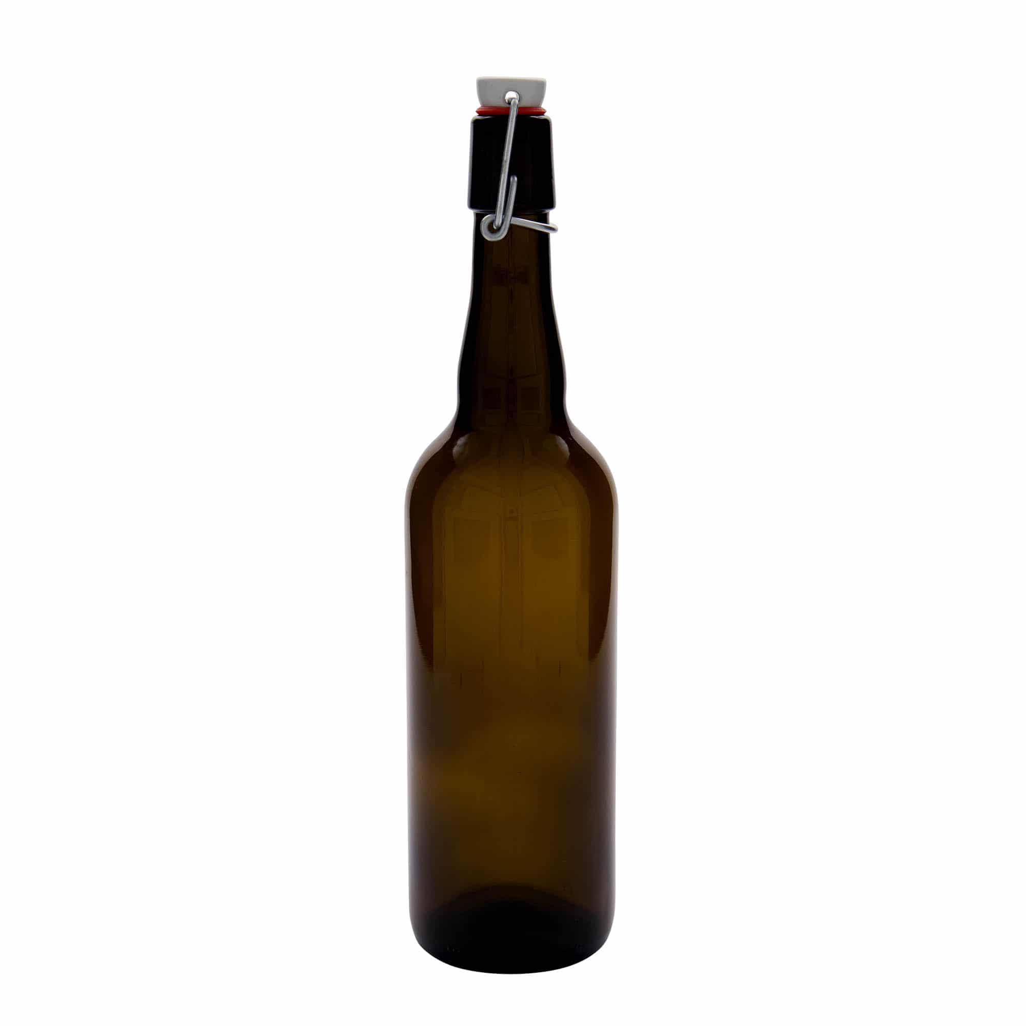 750 ml olutpullo Belgia, lasi, ruskea, suu: patenttikorkki